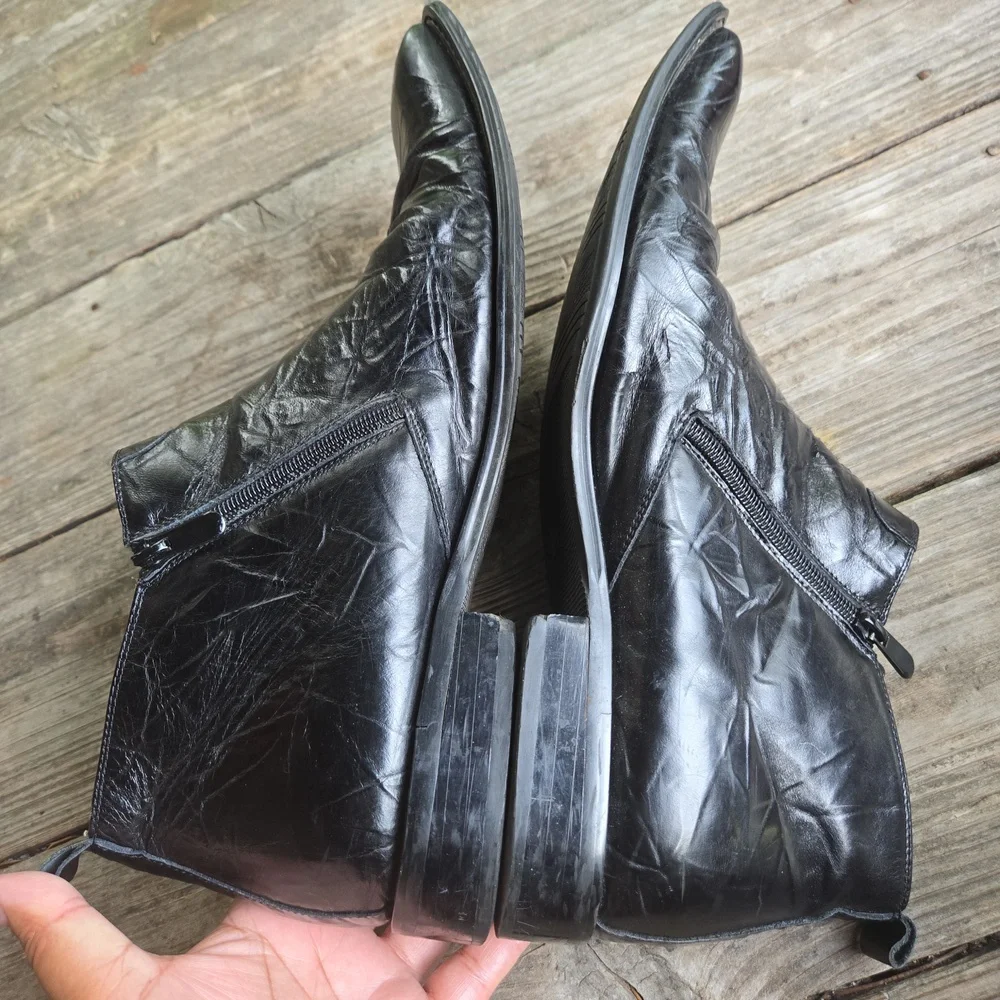 Fratelli Select Black Crinkled Leather Contemporary Chukka Boot Size 13